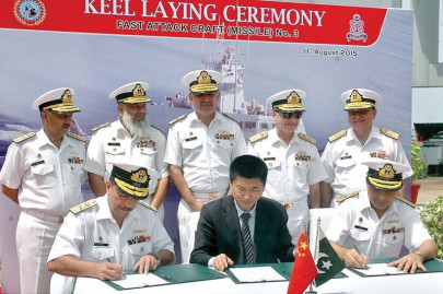 naval ceremony keel laying of fast attack craft
