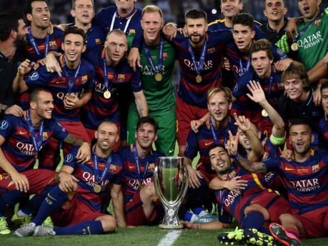 fc barcelona won the uefa super cup 2015 photo afp fc barcelona won the uefa super cup 2015 photo afp