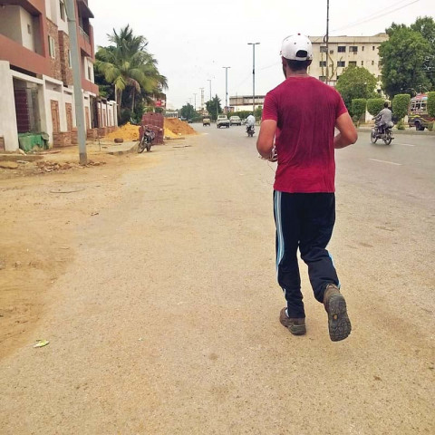 two students of habib university will be holding a mini marathon on independence day in an effort to give karachiites a sense of normalcy photo courtesy taha ahmed