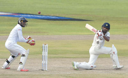 the tourists replying to sri lanka s first innings total of 183 took their overnight total of 128 2 to 375 all out just before stumps on the second day photo afp