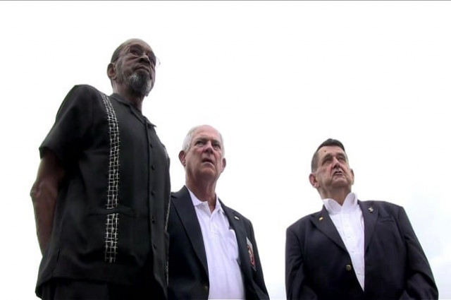 this still image obtained august 13 2015 courtesy of us state department video shows f w quot mike quot east l larry c morris c and jim tracy r in washington dc the three now retired us marines who lowered the us flag at the american embassy in cuba in 1961 photo afp this still image obtained august 13 2015 courtesy of us state department video shows f w quot mike quot east l larry c morris c and jim tracy r in washington dc the three now retired us marines who lowered the us flag at the american embassy in cuba in 1961 photo afp