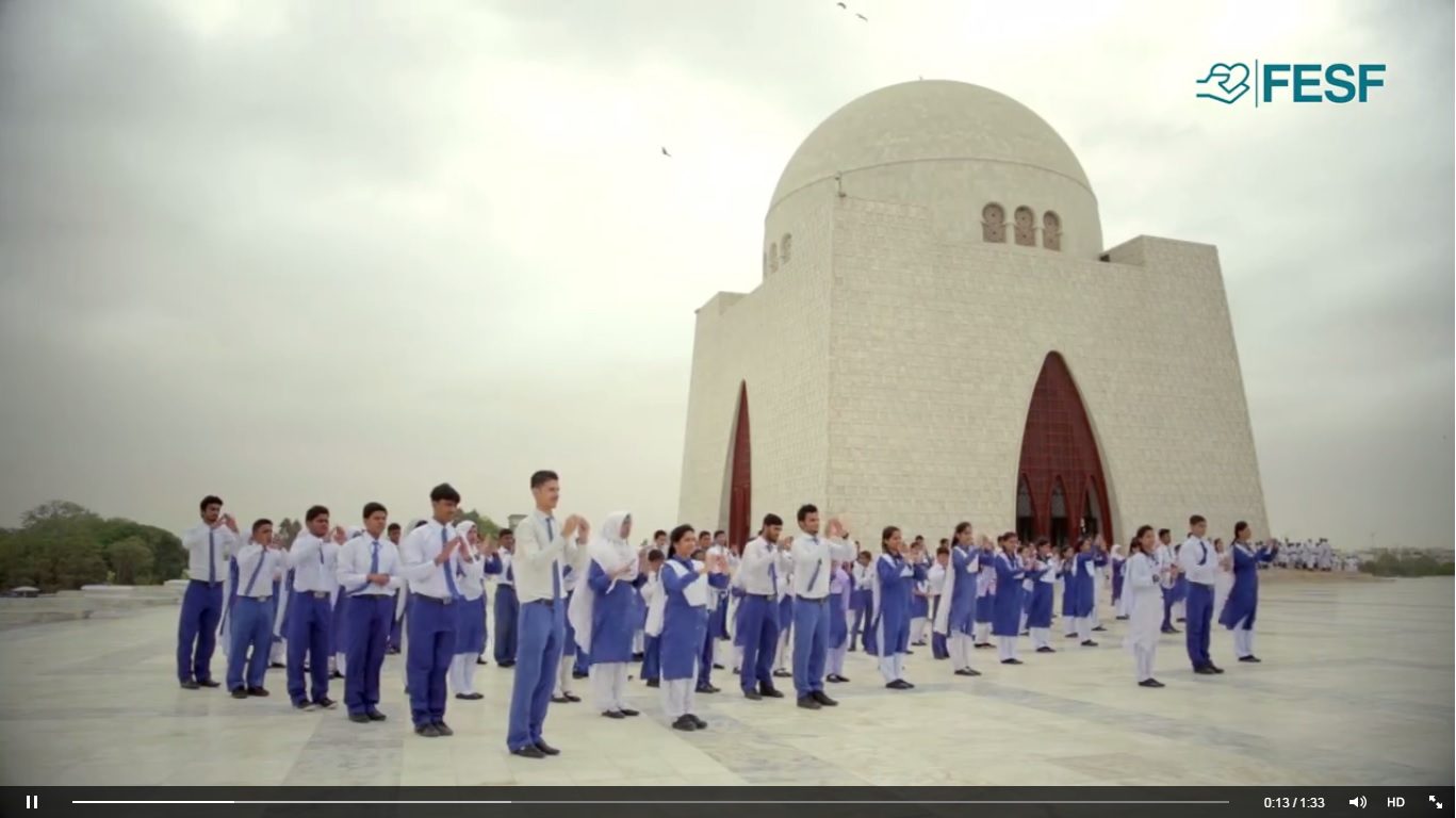 deaf and mute students presenting national anthem at quiad 039 s mausoleum in karachi photo courtesy deaf reach facebook page