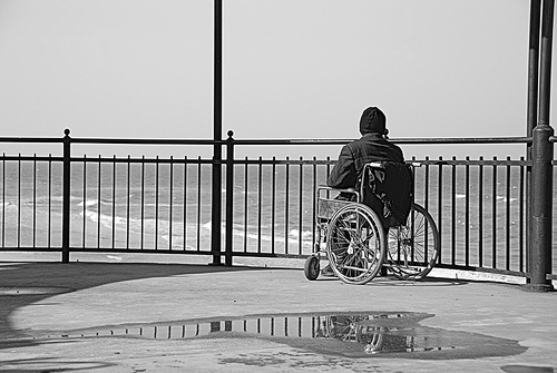 file photo of a person in a wheelchair stock image
