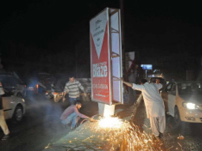 the presence of billboards in the city has become a major problem for karachi s pedestrians apart from being an eyesore the advertisements are also safety hazards photo file