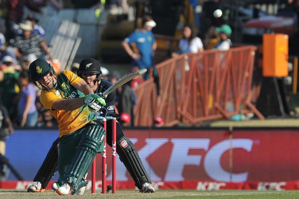 south africa 039 s ab de villiers hits a 4 during the second t20 international match against new zealand on august 16 2015 in centurion south africa photo afp