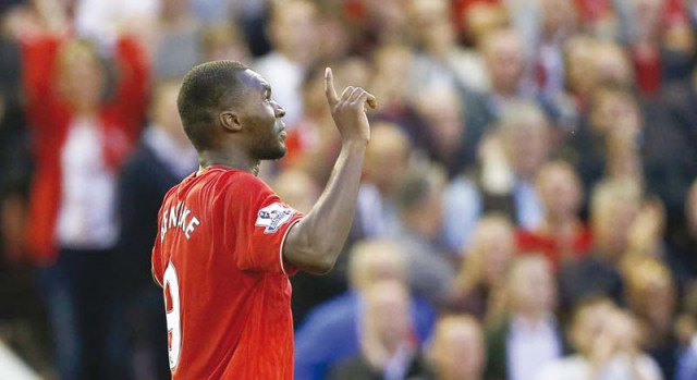benteke celebrates after scoring his first goal for liverpool after signing from aston villa for 32 5 million in the summer photo reuters benteke celebrates after scoring his first goal for liverpool after signing from aston villa for 32 5 million in the summer photo reuters