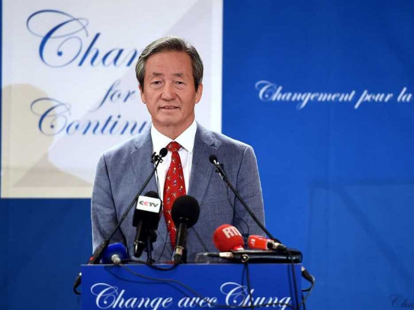 former fifa vice president chung mong joon of south korea attends a news conference to formally launch his bid to become president of world soccer 039 s governing body in paris france photo afp