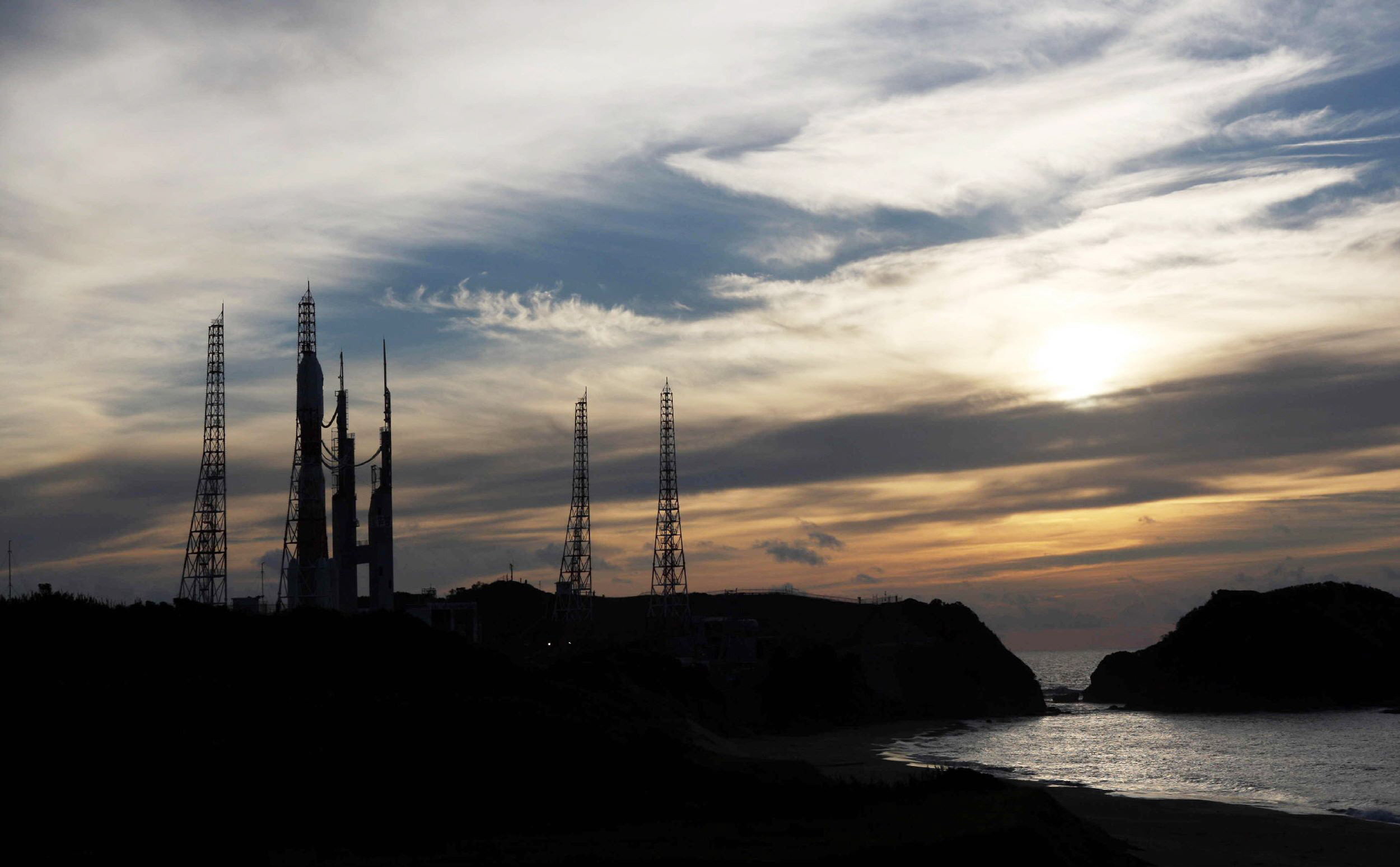 japan 039 s h iib rocket is set on the rocket launching pad of the tanegashima space center in tanegashima island in kagoshima prefecture japan 039 s southern island of kyushu on august 19 2015 the rocket is to lift off from the southern island of tanegashima after being postponed twice due to the weather condition the rocket is designed to bring a 5 5 ton cargo vessel called quot konotori quot stork in japanese containing supplies such as food water clothing and tools necessary for experiments to be done in space photo afp