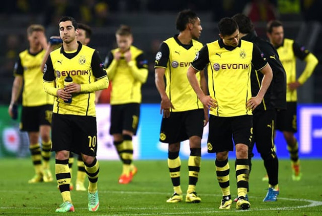 dortmund 039 s players react after the uefa champions league quarter final second leg football match borussia dortmund vs real madrid cf in dortmund photo afp dortmund 039 s players react after the uefa champions league quarter final second leg football match borussia dortmund vs real madrid cf in dortmund photo afp