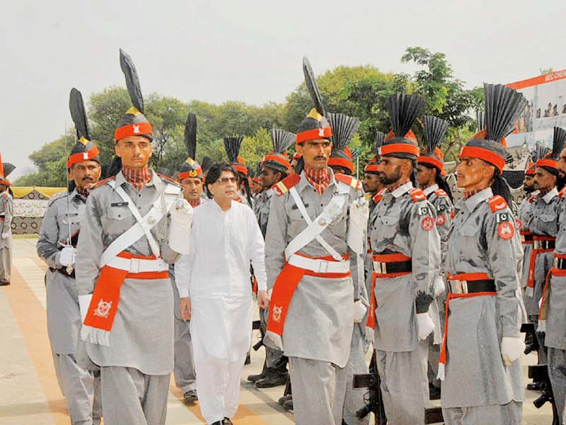 nisar reviews the passing out parade of punjab rangers photo nni