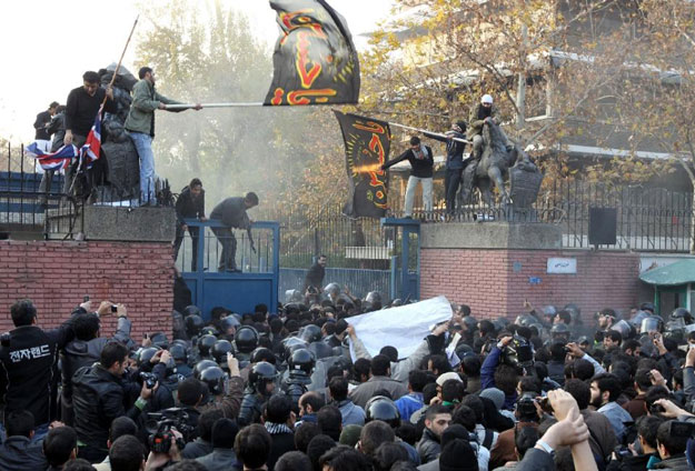 iranians protest outside the british embassy in november 2011 photo afp