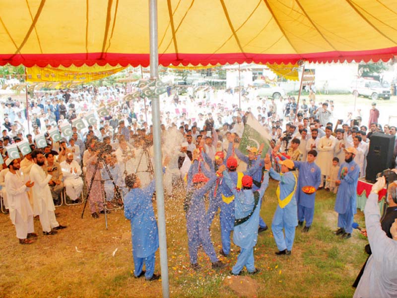 students perform at the festival in shangla photo umer bacha express