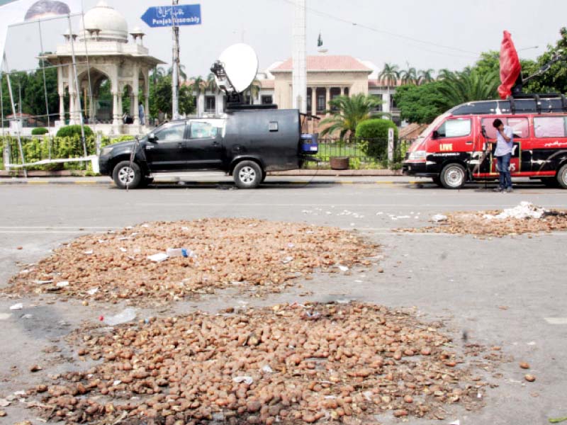 pki activists left the mall on saturday after successful negotiations with the government photo abid nawaz express