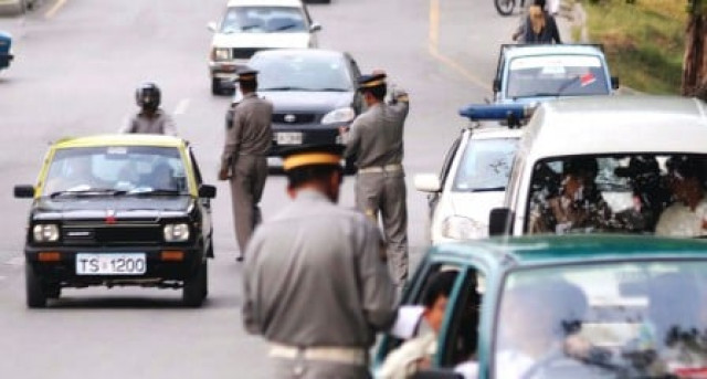the ssp said they had taken action against nine traffic officials after receiving public complaints against them photo qazi usman express the ssp said they had taken action against nine traffic officials after receiving public complaints against them photo qazi usman express