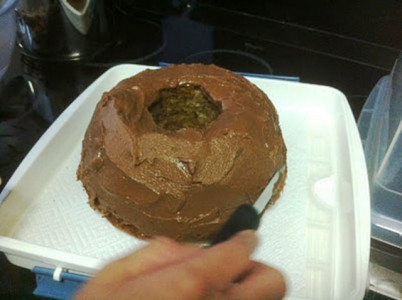 banana cake with a nutella twist