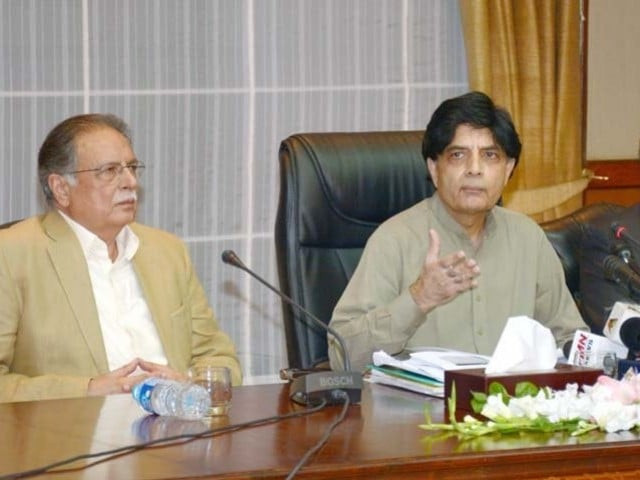 interior minister chaudhry nisar addresses a press briefing in islamabad on august 24 2015 photo pid interior minister chaudhry nisar addresses a press briefing in islamabad on august 24 2015 photo pid