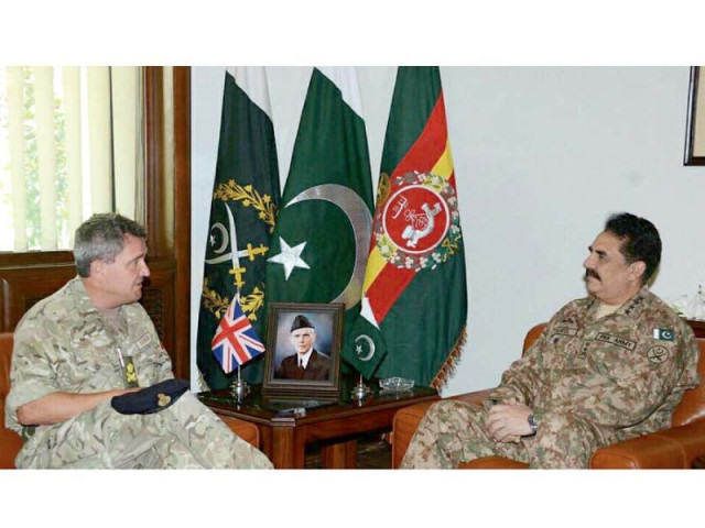 commander uk land forces lt gen james everard calls on gen raheel at ghq islamabad on monday photo inp commander uk land forces lt gen james everard calls on gen raheel at ghq islamabad on monday photo inp