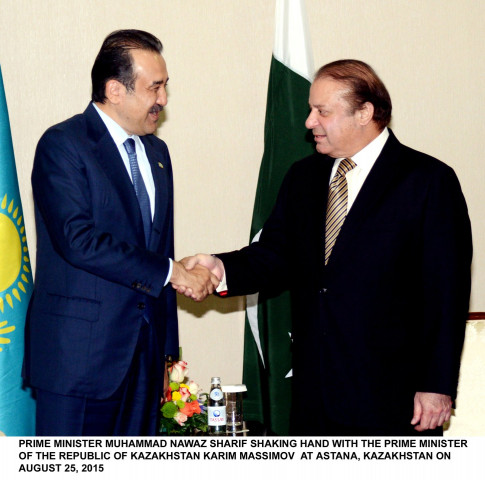 prime minister nawaz sharif shakes hands with kazakhstan prime minister at astana on august 25 2015 photo pid prime minister nawaz sharif shakes hands with kazakhstan prime minister at astana on august 25 2015 photo pid