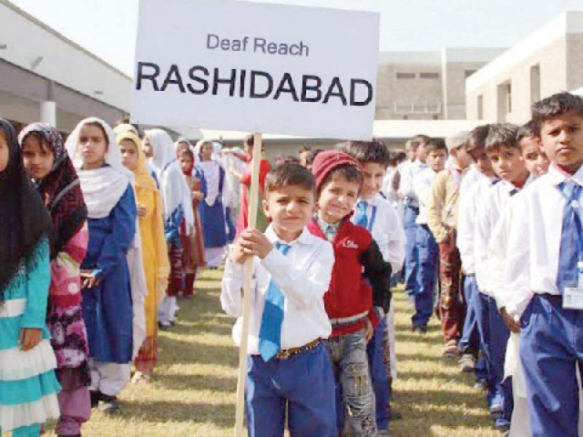 morning assembly at the deaf school rashidabad branch over 1 000 aurally challenged children now have access to seven different branches of deaf reach schools across the country photo file morning assembly at the deaf school rashidabad branch over 1 000 aurally challenged children now have access to seven different branches of deaf reach schools across the country photo file