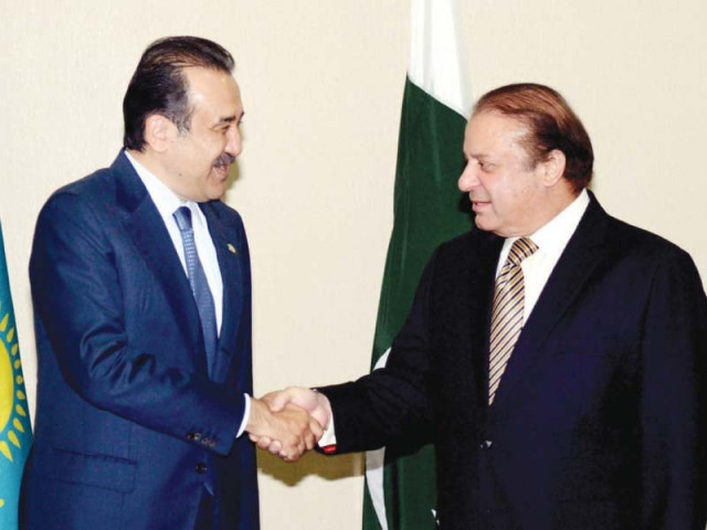 pm nawaz sharif shakes hands with his kazakh counterpart photo nni pm nawaz sharif shakes hands with his kazakh counterpart photo nni