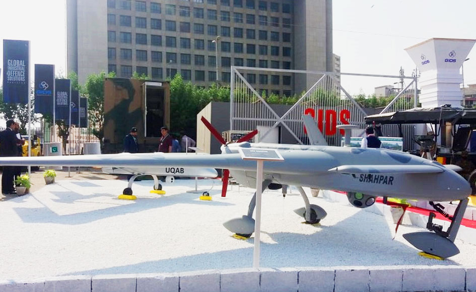 Pakistan manufactured Shahpar drone. -Photo by author