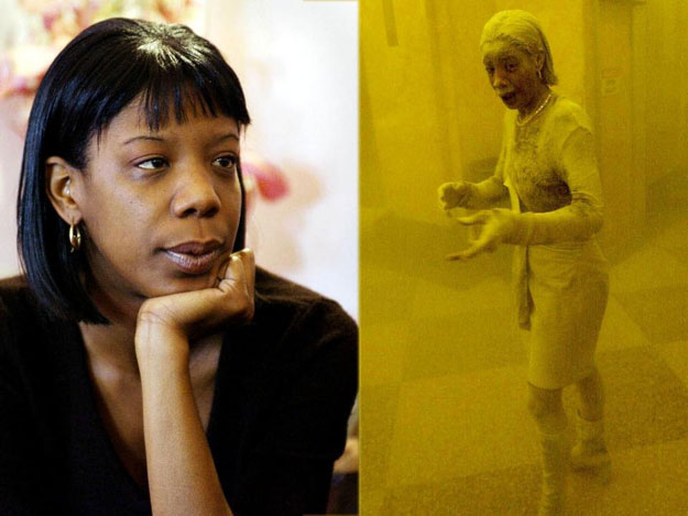 marcy borders took refuge in a nearby office building when new york 039 s twin towers where she worked for bank of america were attacked on september 11 2001 photo afp