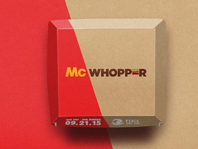 burger king had proposed that the two fast food giants join hands on international peace day on september 21 and merge their signature products big mac and whopper and create mcwhopper photo burger king