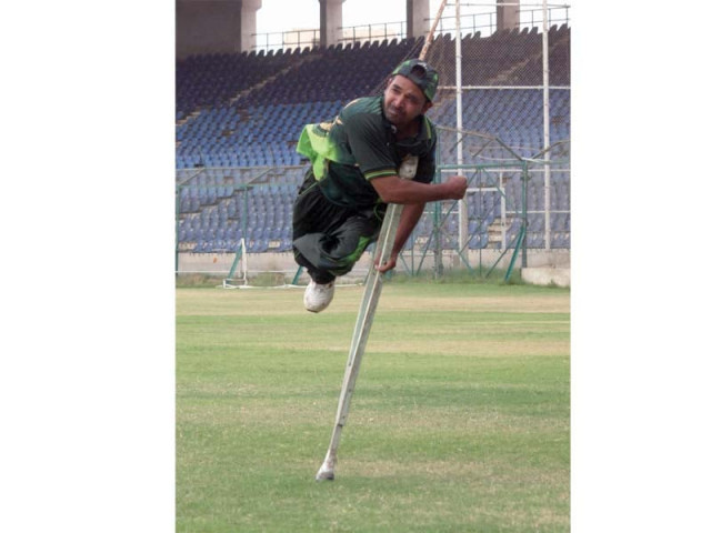 the disabled cricket team managed 126 7 as danish ahmed top scored with 39 off 37 balls and asad ali picked up three scalps photo athar khan express the disabled cricket team managed 126 7 as danish ahmed top scored with 39 off 37 balls and asad ali picked up three scalps photo athar khan express