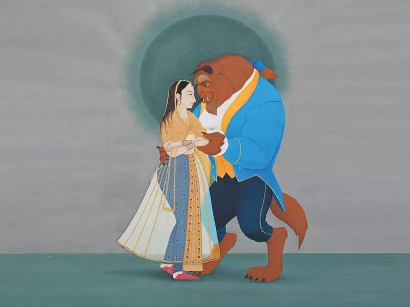artist farhat ali has created art by combining two beloved forms of entertainment cartoons and miniatures photos courtesy sanat art gallery artist farhat ali has created art by combining two beloved forms of entertainment cartoons and miniatures photos courtesy sanat art gallery