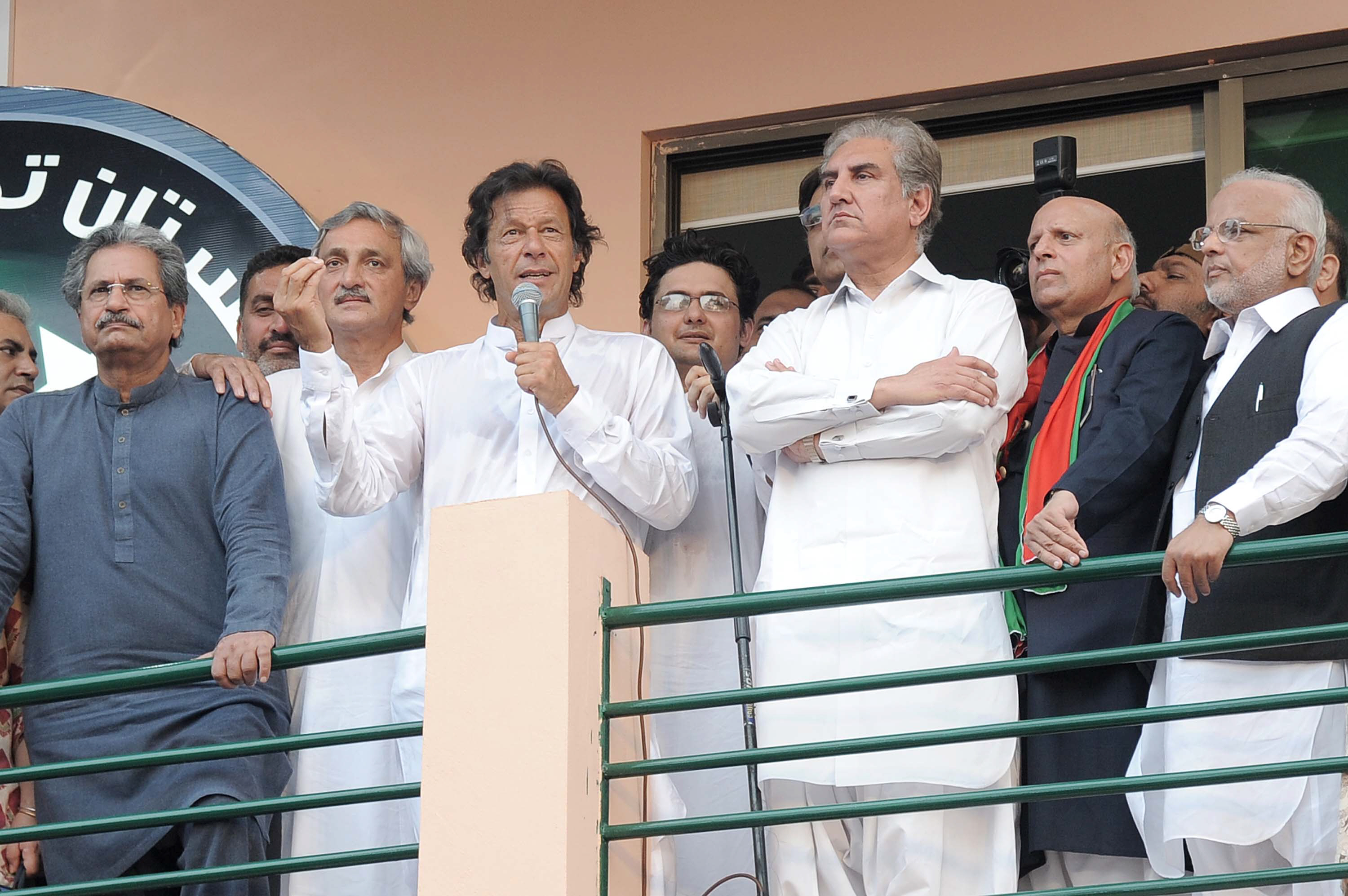 imran khan addresses media in lahore on august 29 2015 photo tariq hassan express