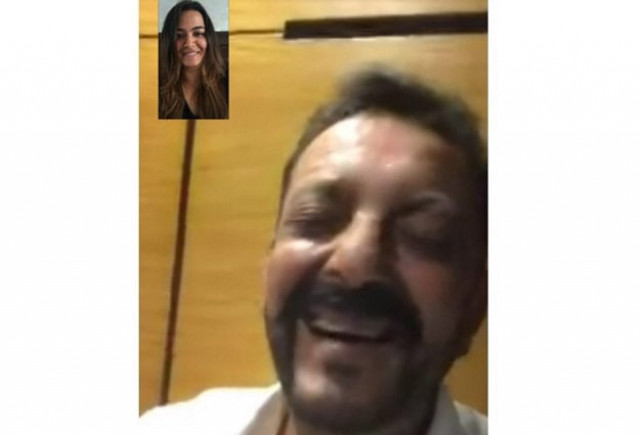 the 27 year old shared a rare happy moment with father sanjay dutt photo instagram the 27 year old shared a rare happy moment with father sanjay dutt photo instagram