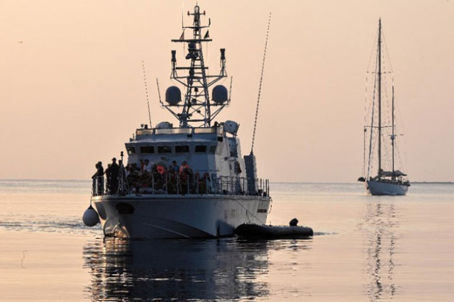 file picture shows a frontex vessel loaded with intercepted migrants arriving at the greek port of kos photo afp file picture shows a frontex vessel loaded with intercepted migrants arriving at the greek port of kos photo afp