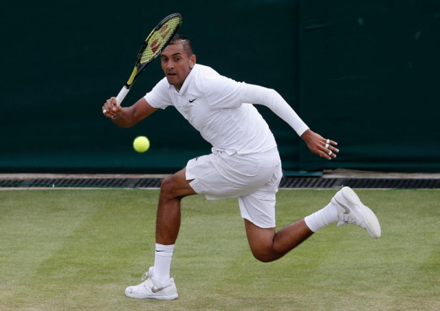 australia 039 s nick kyrgios returns against france 039 s richard gasquet during their men 039 s singles fourth round match on day seven of the 2015 wimbledon championships at the all england tennis club in wimbledon southwest london on july 6 2015 photo afp australia 039 s nick kyrgios returns against france 039 s richard gasquet during their men 039 s singles fourth round match on day seven of the 2015 wimbledon championships at the all england tennis club in wimbledon southwest london on july 6 2015 photo afp