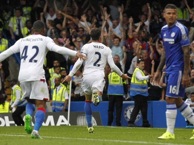 crystal palace celebrate scoring vs chelsea photo afp crystal palace celebrate scoring vs chelsea photo afp