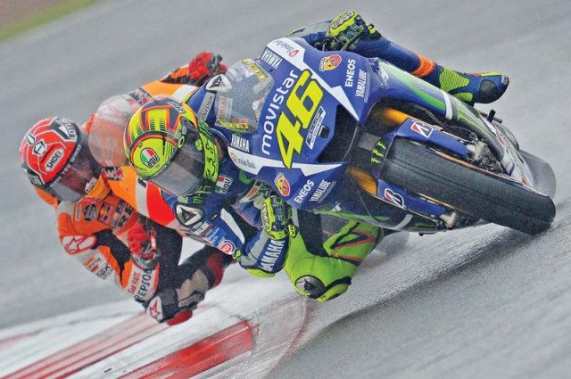 on a rain drenched track at silverstone rossi finished ahead of compatriots danilo petrucci and andrea dovizioso to replace jorge lorenzo on top of the world championships photo afp on a rain drenched track at silverstone rossi finished ahead of compatriots danilo petrucci and andrea dovizioso to replace jorge lorenzo on top of the world championships photo afp