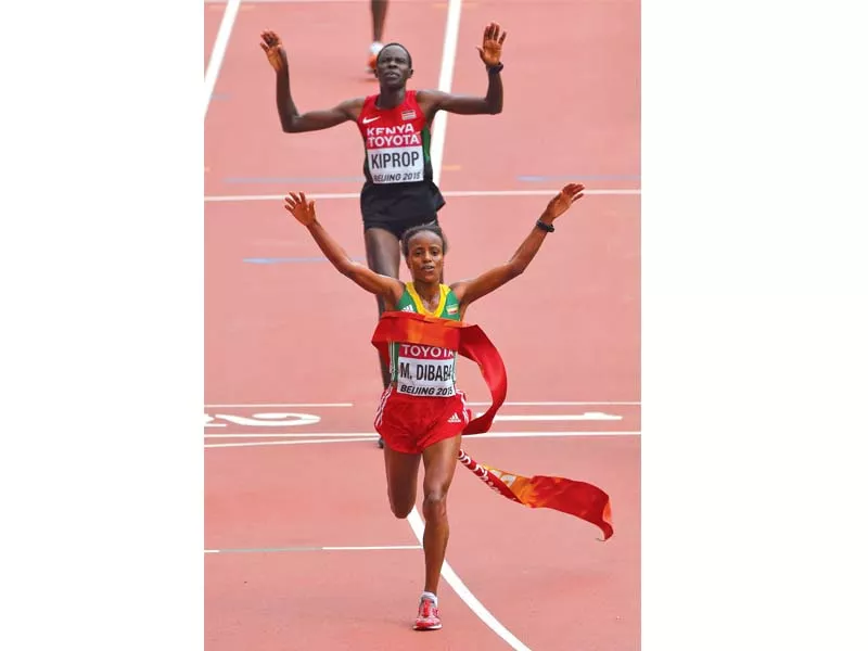 mare dibaba s sprint in the final 50 metres proved to be the difference as she won by a second photo afp mare dibaba s sprint in the final 50 metres proved to be the difference as she won by a second photo afp