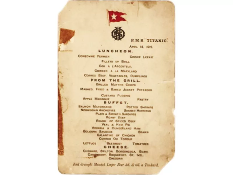 david lowenherz rare manuscripts dealer says only two or three other menus from the ship s last lunch are known to exist photo reuters david lowenherz rare manuscripts dealer says only two or three other menus from the ship s last lunch are known to exist photo reuters
