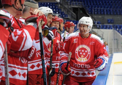 putin surprises again with appearance in ice hockey match