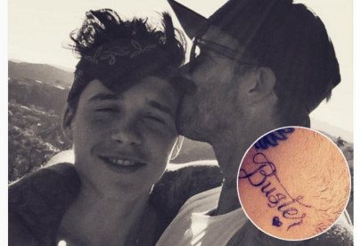 daddy cool david beckham gets inked for his eldest son daddy cool david beckham gets inked for his eldest son