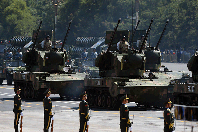 chinese people 039 s liberation army personnel participate in a military parade at tiananmen square in beijing on september 3 2015 to mark the 70th anniversary of victory over japan and the end of world war ii china kicked off a huge military ceremony marking the 70th anniversary of japan 039 s defeat in world war ii on september 3 as major western leaders stayed away photo afp