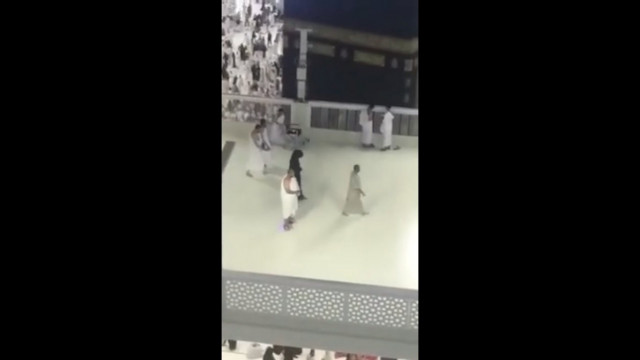 a man is seen performing 039 tawaf 039 around kaaba on a hoverboard