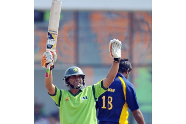 pakistan captain khalid latif led from the front with a half century to carry his team to victory photo afp pakistan captain khalid latif led from the front with a half century to carry his team to victory photo afp