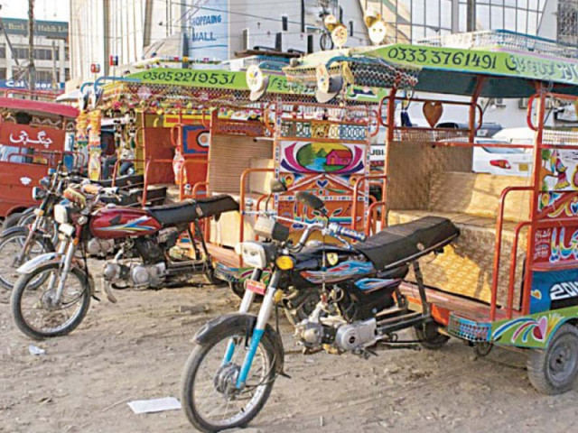 the three wheelers were banned last month by sindh high court photo file the three wheelers were banned last month by sindh high court photo file