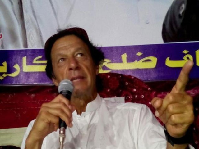 imran khan addresses media in shikarpur on september 3 2015 photo pti