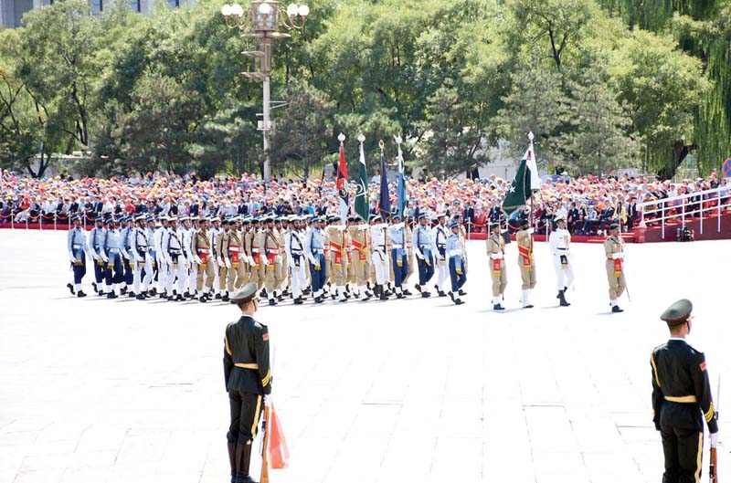 pakistani contingent marches in tiannmen square photo nni