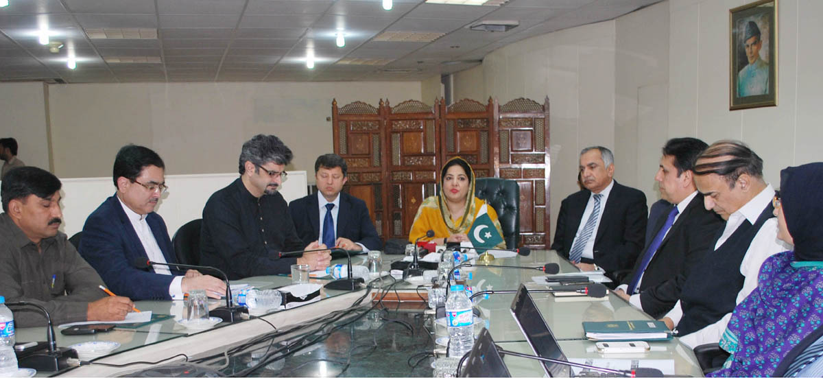 minister of it and telecommunication anusha rehman addressing the media about the e office in islamabad on september 4 2015