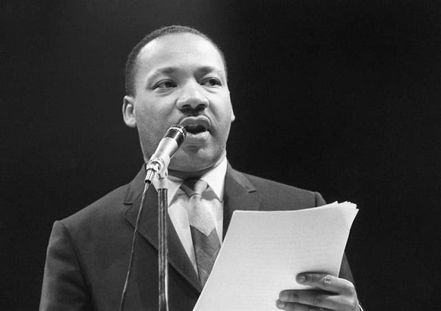 martin luther king jr during a speech photo afp