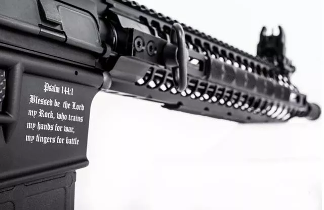 a bible verse incribed on an ar 15 crusader rifle created by spikes tactical photo spikes tactical a bible verse incribed on an ar 15 crusader rifle created by spikes tactical photo spikes tactical