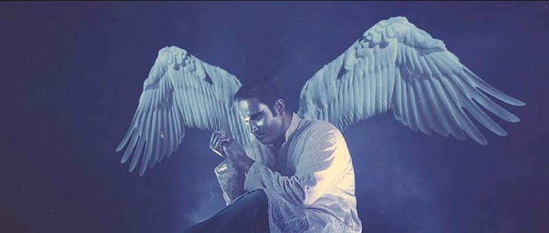 the video shows how some paint abbas as an angel because his songs bring peace to them photos publicity