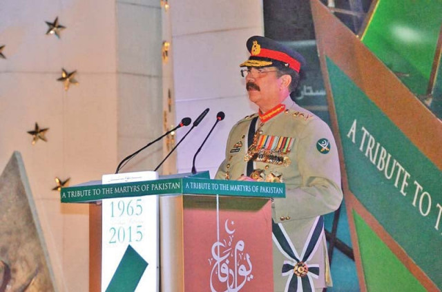 clockwise gen raheel addresses an event at ghq to honour martyrs of the 1965 war paf sherdils perform at an air show in islamabad pakistan marines and ssg n showcase their skills in karachi photo ispr
